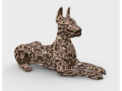 Great dane dog Voronoi Style 3D print model 3D Print Model