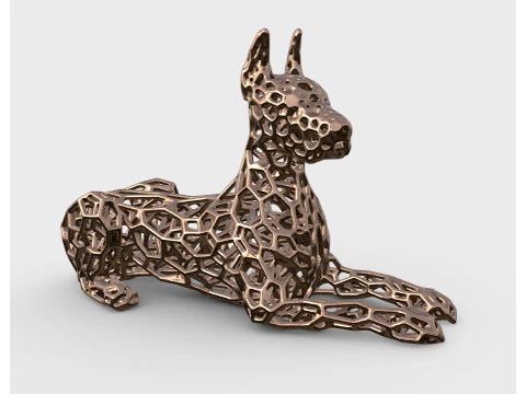 Great dane dog Voronoi Style 3D print model 3D Print Model