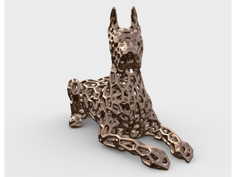 Great dane dog Voronoi Style 3D print model 3D Print Model