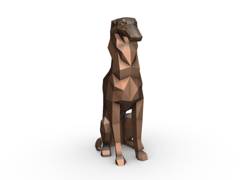 Borzoi model 3D print model 3D-printmodel