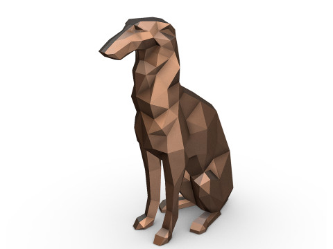 Borzoi model 3D print model 3D-printmodel