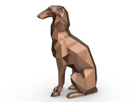 Borzoi model 3D print model 3D-printmodel