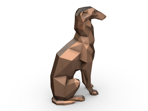 Borzoi model 3D print model 3D-printmodel