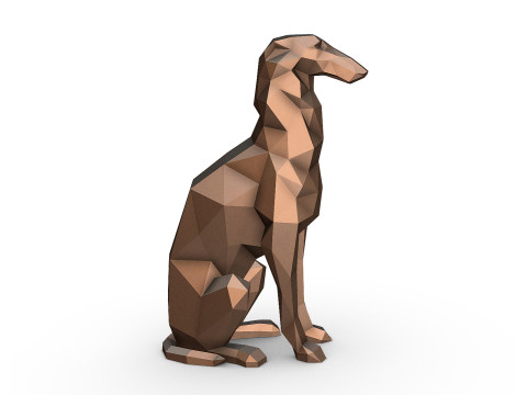 Borzoi model 3D print model 3D-printmodel