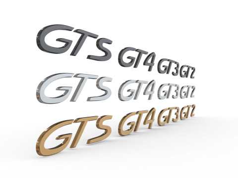 GTS GT2 GT3 GT4 Porsche emblem nameplate 3D प्रिंट मॉडल