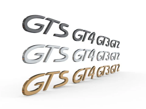 GTS GT2 GT3 GT4 Tabliczka znamionowa z emblematem Porsche Model do druku 3D