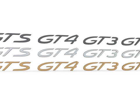 GTS GT2 GT3 GT4 Porsche emblem nameplate Model do druku 3D