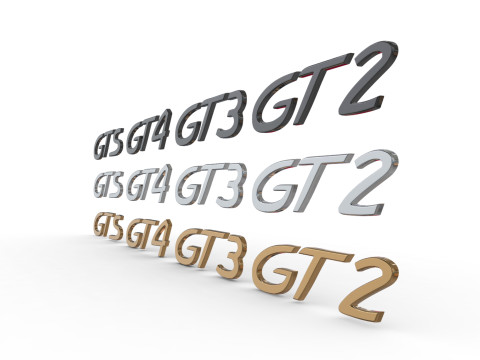 GTS GT2 GT3 GT4 Porsche emblem nameplate Model do druku 3D