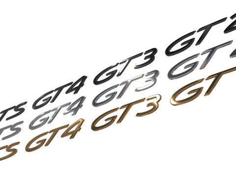 GTS GT2 GT3 GT4 Porsche emblem nameplate Model do druku 3D