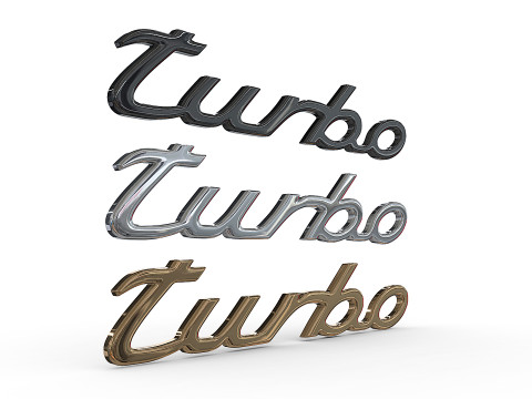 Turbo Porsche emblem nameplate 3D प्रिंट मॉडल