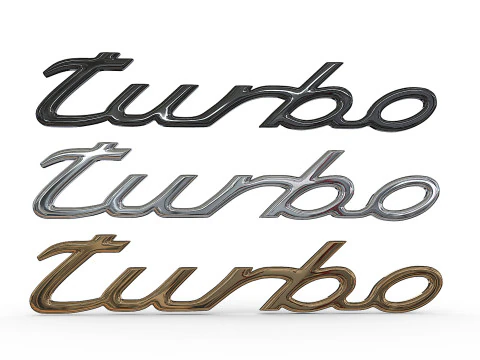 Turbo Porsche emblem nameplate 3D Print Model