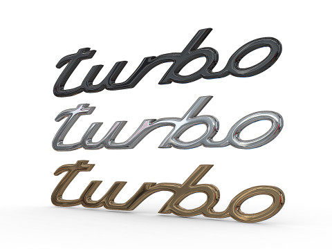 Turbo Porsche emblem nameplate 3D Print Model