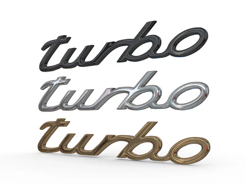 Turbo Porsche emblem nameplate 3D Print Model