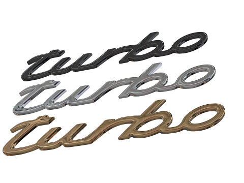 Turbo Porsche emblem nameplate 3D Print Model
