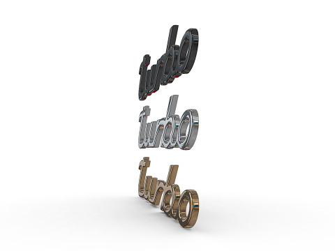 Turbo Porsche emblem nameplate 3D Print Model