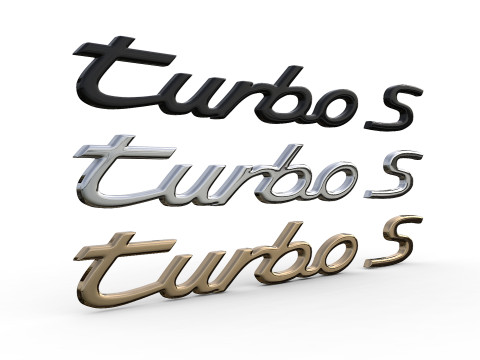 Turbo s Porsche emblem nameplate 3D प्रिंट मॉडल