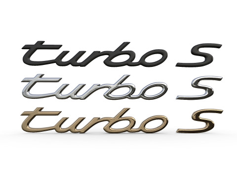 Turbo s Porsche emblem nameplate 3D प्रिंट मॉडल