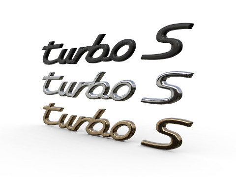 Turbo s Porsche emblem nameplate 3D प्रिंट मॉडल