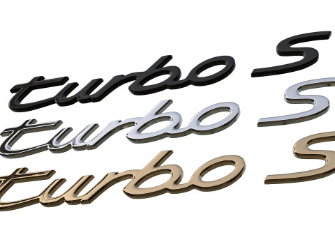 Turbo s Porsche emblem nameplate 3D प्रिंट मॉडल