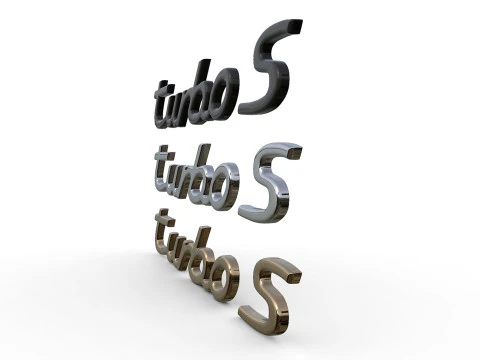 टर्बो की पोर्शे प्रतीक नेमप्लेट 3D प्रिंट मॉडल