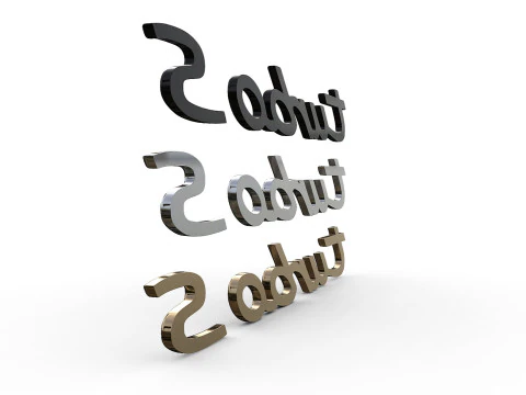 टर्बो की पोर्शे प्रतीक नेमप्लेट 3D प्रिंट मॉडल