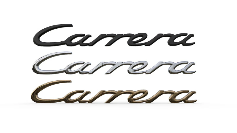 Carrera Porsche emblem nameplate 3D Print Model .c4d .max .obj .3ds .fbx .stl .blend 