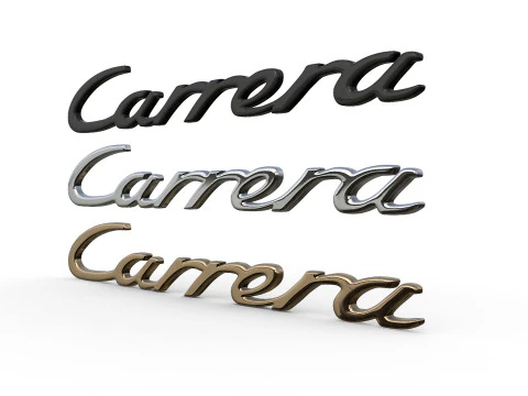 Carrera Porsche emblem nameplate 3D Print Model