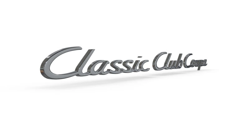 Classic Club Coupe emblem nameplate 3D Print Model .c4d .max .obj .3ds .fbx .stl .blend