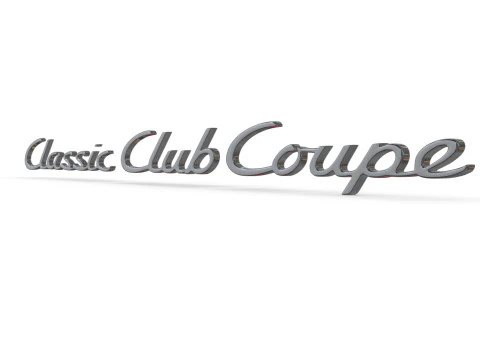 Classic Club Coupe emblem nameplate 3D Print Model