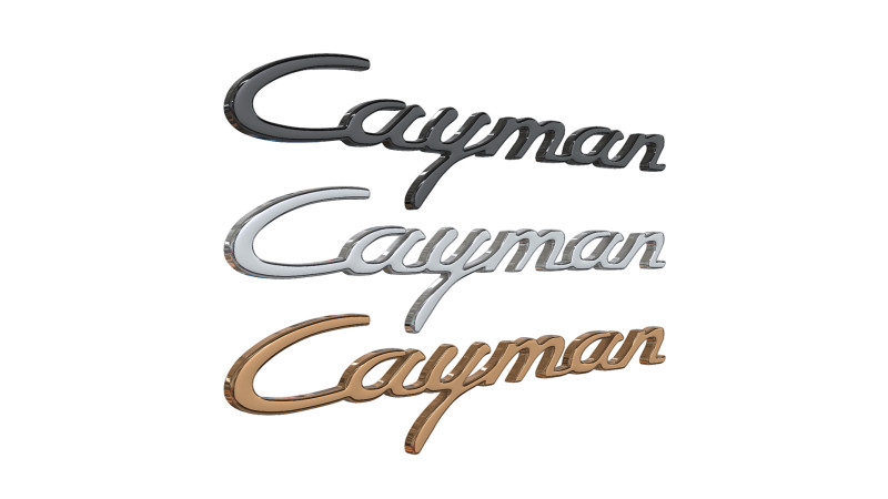 Cayman Porsche emblem nameplate 3D print model 3Dプリントモデル .c4d .max .obj .3ds .fbx .stl .blend 