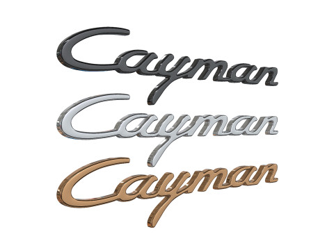 Cayman Porsche emblem nameplate 3D print model 3D प्रिंट मॉडल
