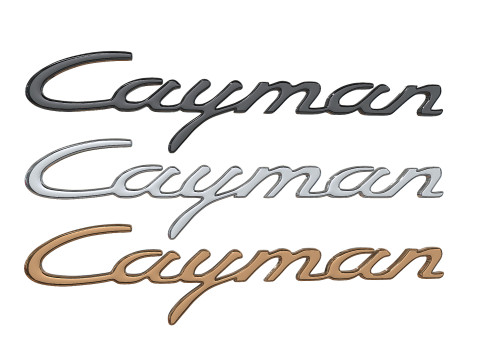 Cayman Porsche emblem nameplate 3D print model 3Dプリントモデル
