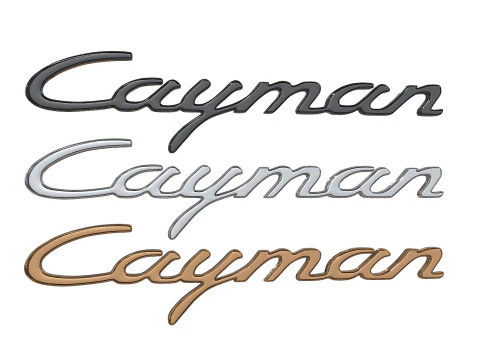 Cayman Porsche emblem nameplate 3D print model 3D Print Model