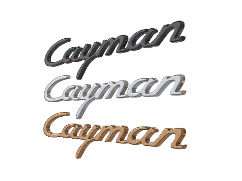 Cayman Porsche emblem nameplate 3D print model 3Dプリントモデル