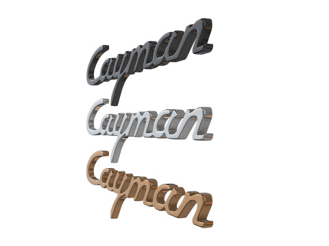 Cayman Porsche emblem nameplate 3D print model 3Dプリントモデル