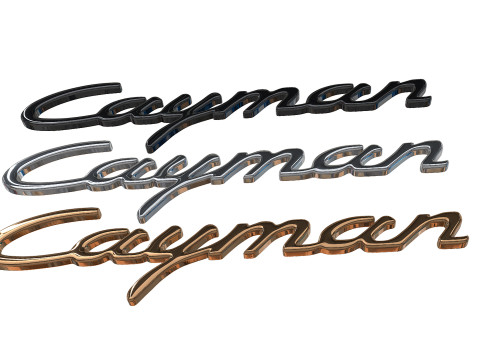 Cayman Porsche emblem nameplate 3D print model 3Dプリントモデル