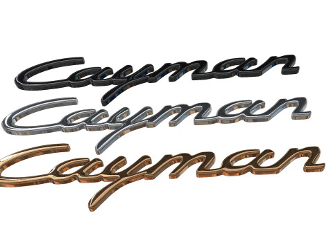 Cayman Porsche emblem nameplate 3D print model 3D Print Model