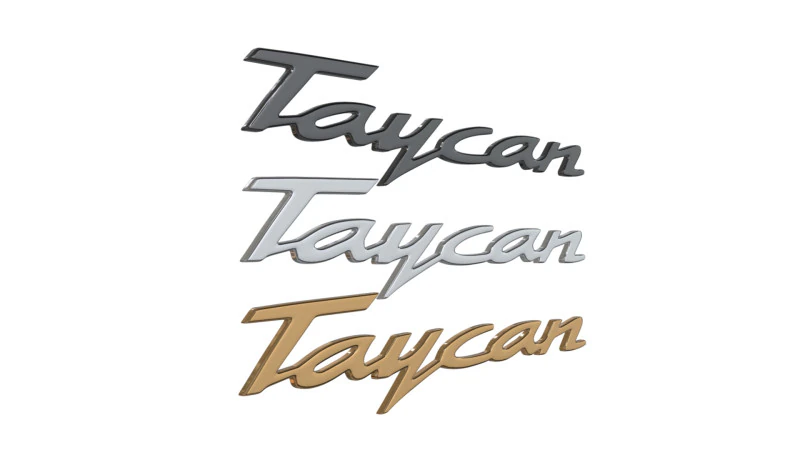 Taycan Porsche emblem nameplate 3D print model 3D Print Model .c4d .max .obj .3ds .fbx .stl .blend 