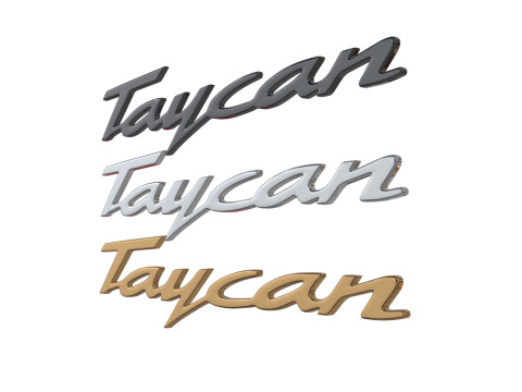 Taycan Porsche emblem nameplate 3D print model 3D Baskı Modeli