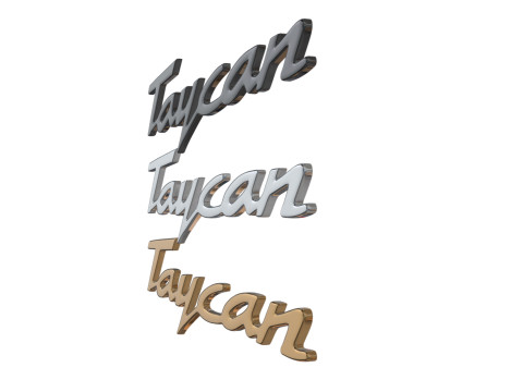 Taycan Porsche emblem nameplate 3D print model 3D Baskı Modeli