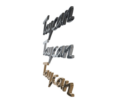 Taycan Porsche emblem nameplate 3D print model 3D Baskı Modeli