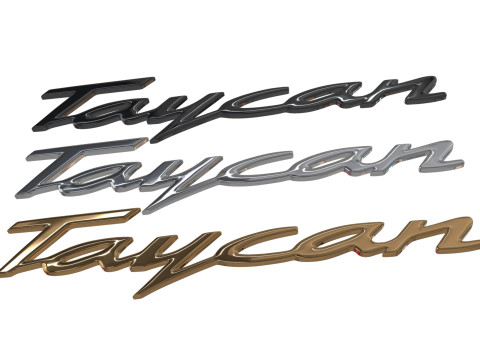 Taycan Porsche emblem nameplate 3D print model 3D Baskı Modeli