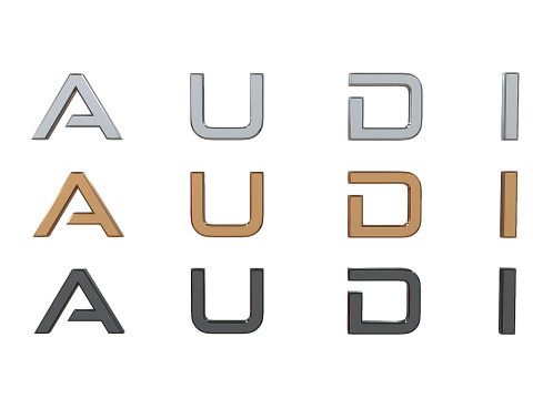 Audi logo nameplate 3D print model Modello di stampa 3D