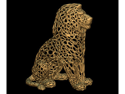 Lion Voronoi Style 3D 打印模型