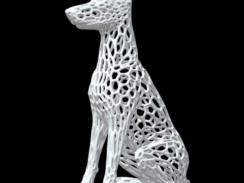 Doberman Voronoi Style 3D 打印模型