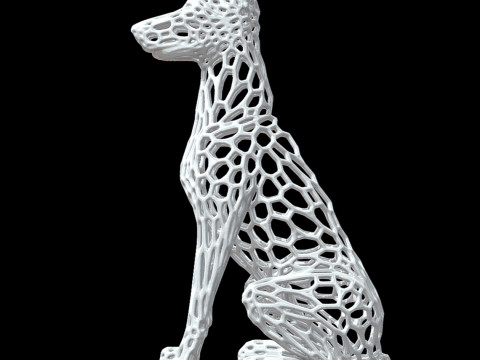 Doberman Voronoi Style 3D 打印模型