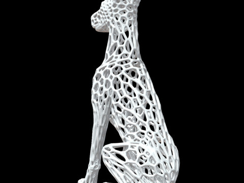 Doberman Voronoi Style 3D 打印模型