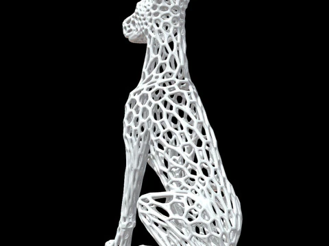 Doberman Voronoi Style 3D Print Model