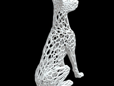 Doberman Voronoi Style 3D 打印模型