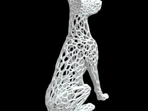 Doberman Voronoi Style 3D Print Model